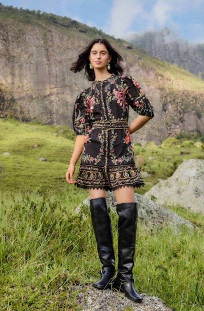 Work Chic Belle Garden Black Mini Dress