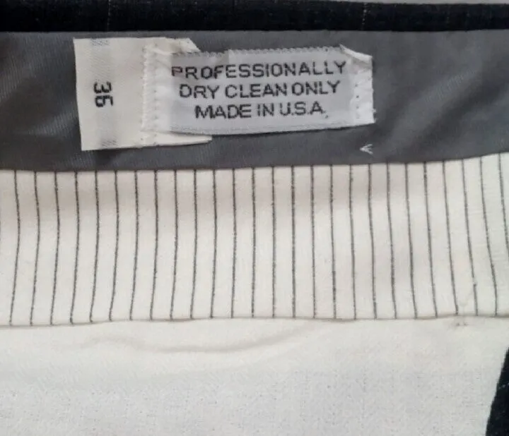 Maus&Hoffman- Navy Windowpane, Linen Pleated Trousers- size 36x31