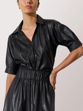 Ribbed collar Max Shirt Black Onyx