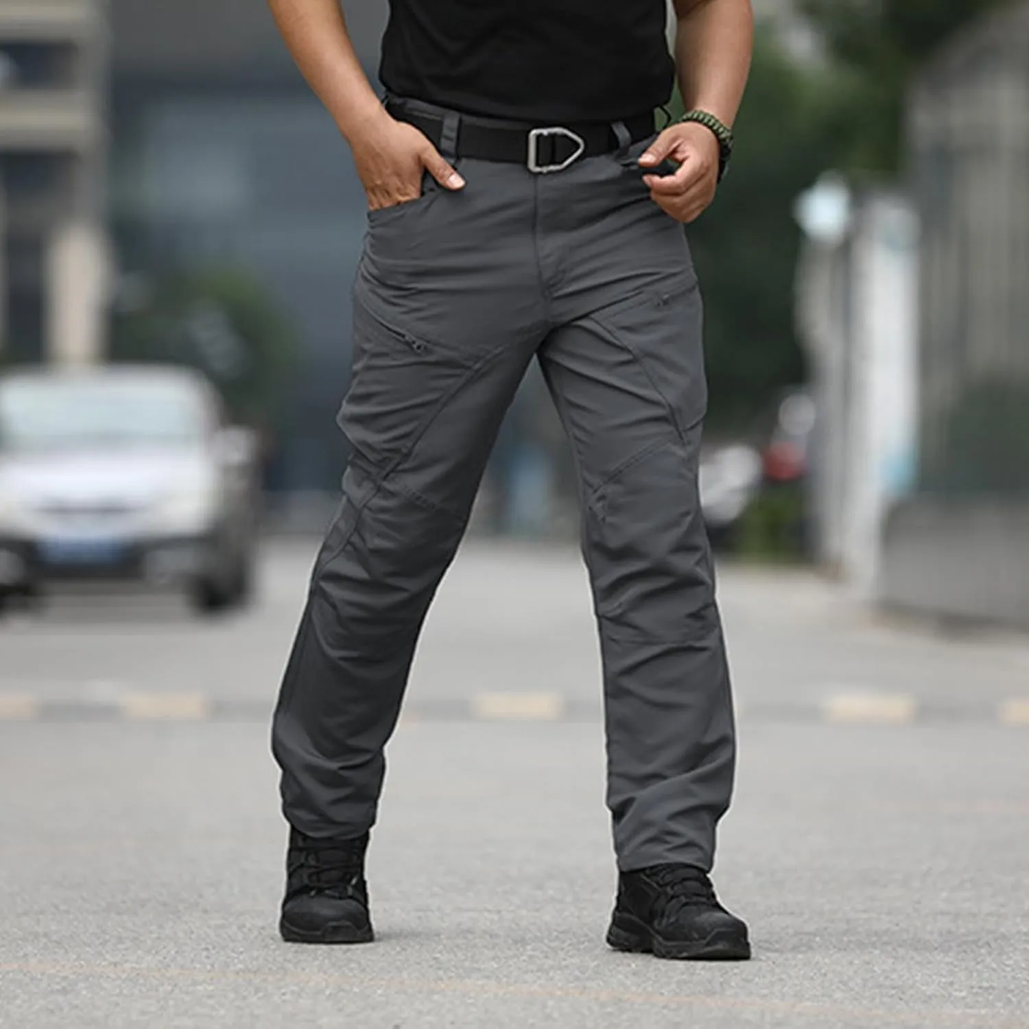 Men Hiking Pants Water Resistant Tactical Pants Lightweight Military Pant Outdoor Work Cargo Pants Multi-Pocket