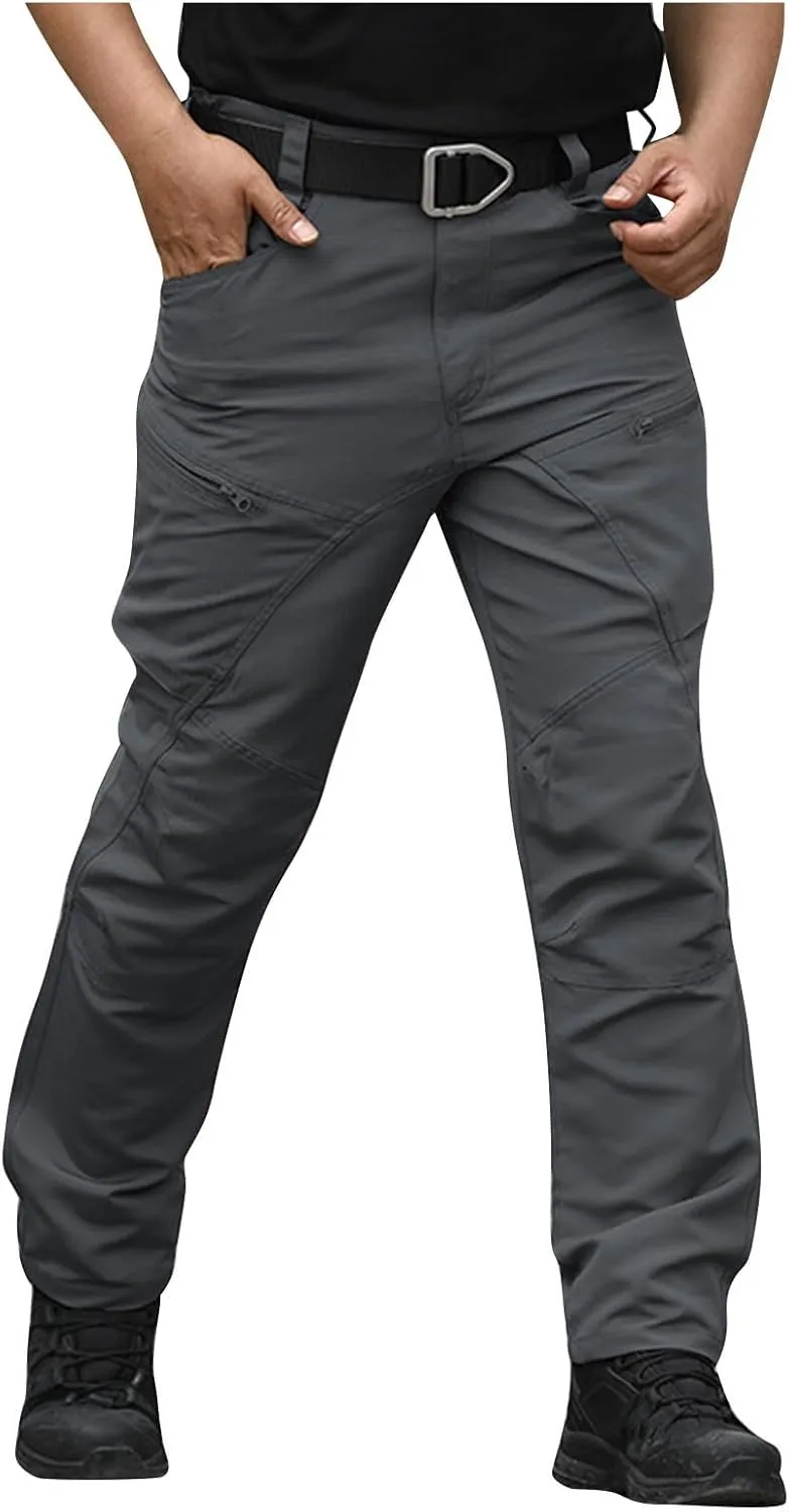 Men Hiking Pants Water Resistant Tactical Pants Lightweight Military Pant Outdoor Work Cargo Pants Multi-Pocket