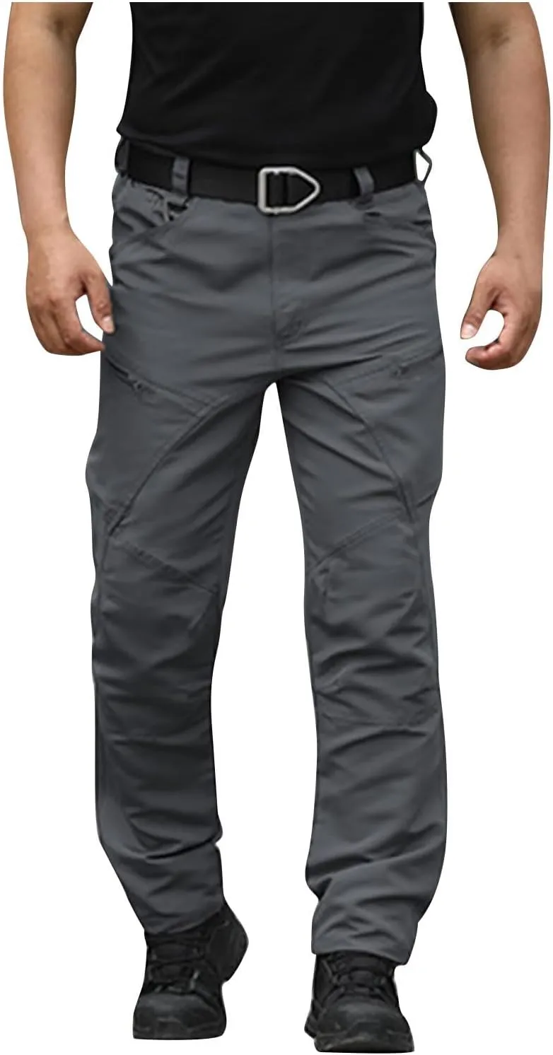Men Hiking Pants Water Resistant Tactical Pants Lightweight Military Pant Outdoor Work Cargo Pants Multi-Pocket