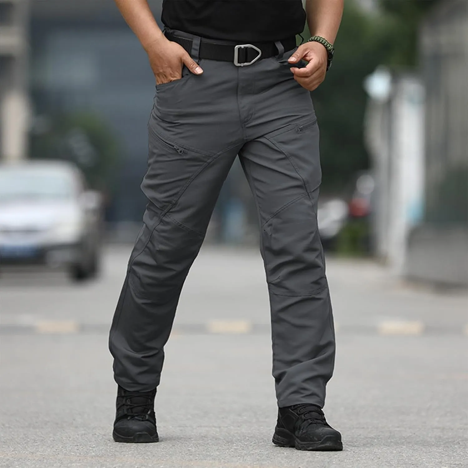 Men Hiking Pants Water Resistant Tactical Pants Lightweight Military Pant Outdoor Work Cargo Pants Multi-Pocket