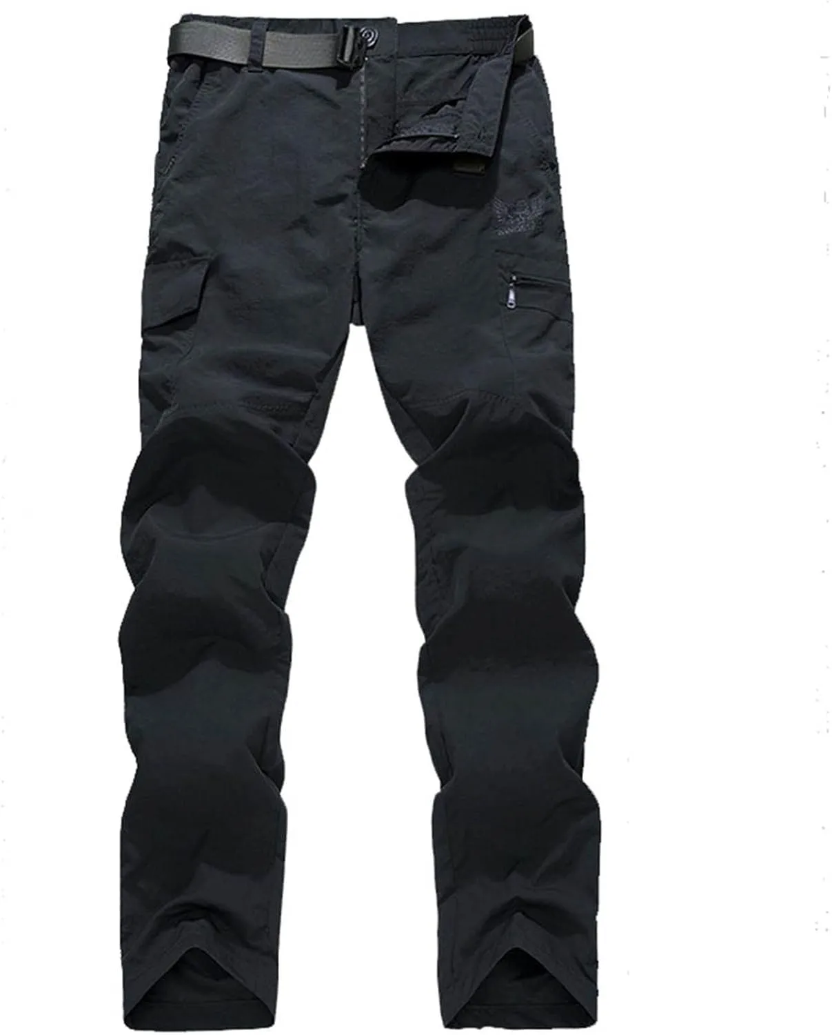 Men's Athletic Pants Casual Stylish Buckle Zipper Solid Cargo Pants Multi Pockets Fashion Work Utility Trousers