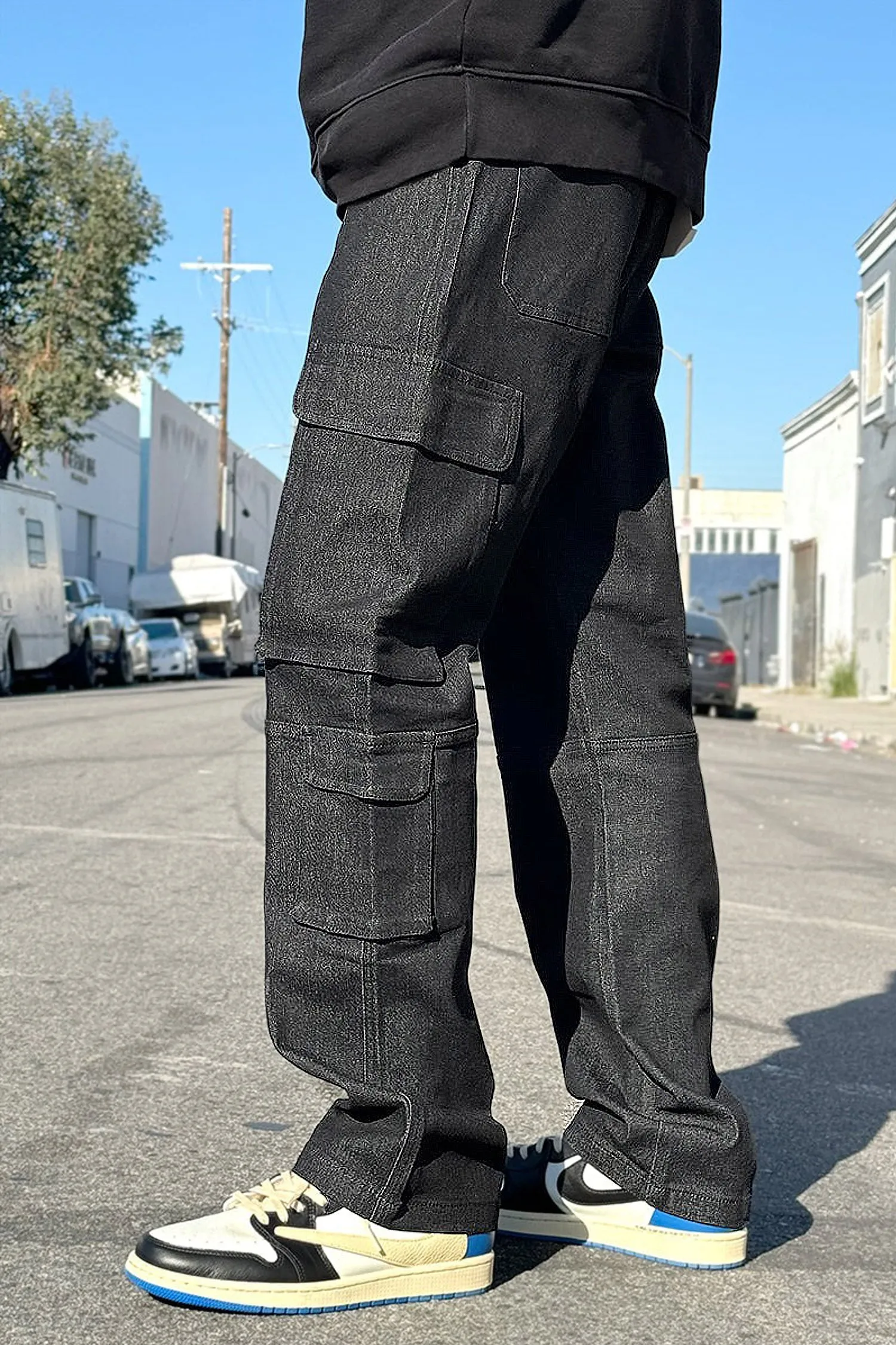 Men's Baggy Fit Cargo Colored Denim Jeans