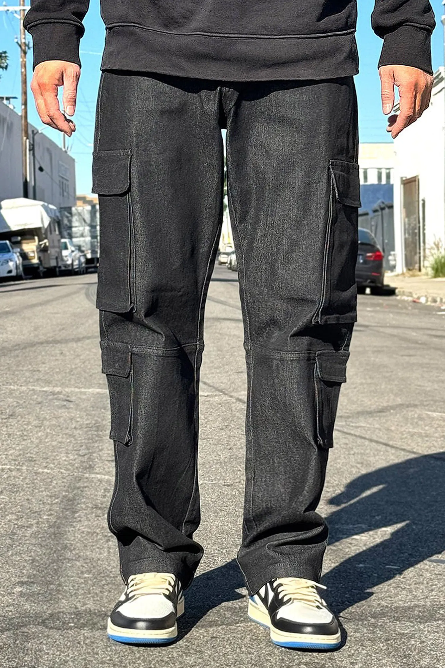 Men's Baggy Fit Cargo Colored Denim Jeans