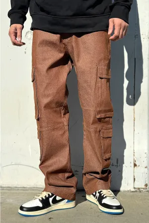Men's Baggy Fit Cargo Colored Denim Jeans