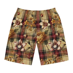 Men's Board Shorts (AOP) Harmonic Bloom Plaid Collection