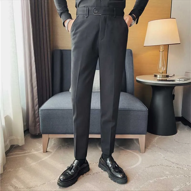 Men's Business British Casual Slim Suit Trousers