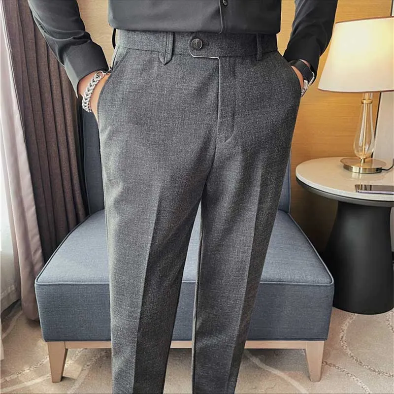 Men's Business British Casual Slim Suit Trousers