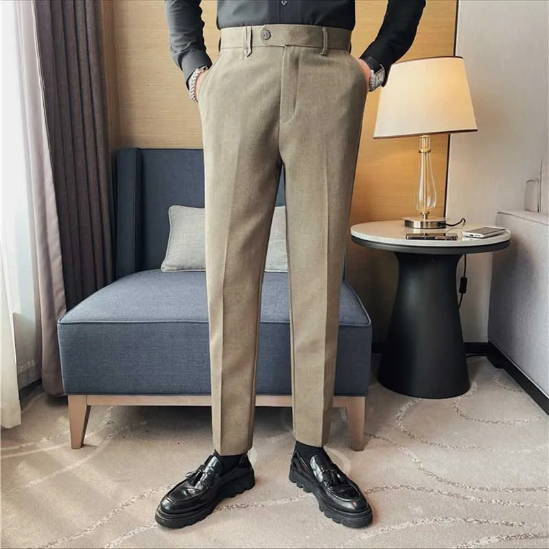 Men's Business British Casual Slim Suit Trousers