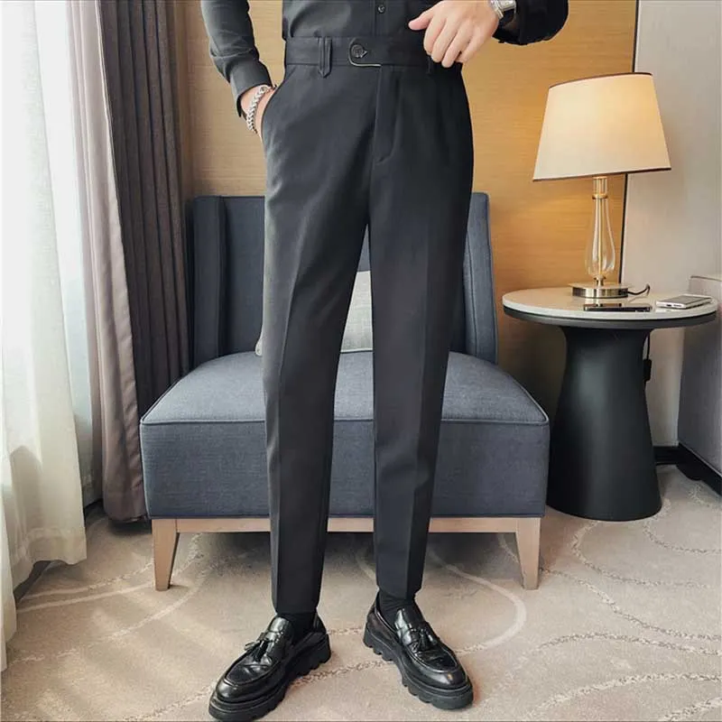 Men's Business British Casual Slim Suit Trousers