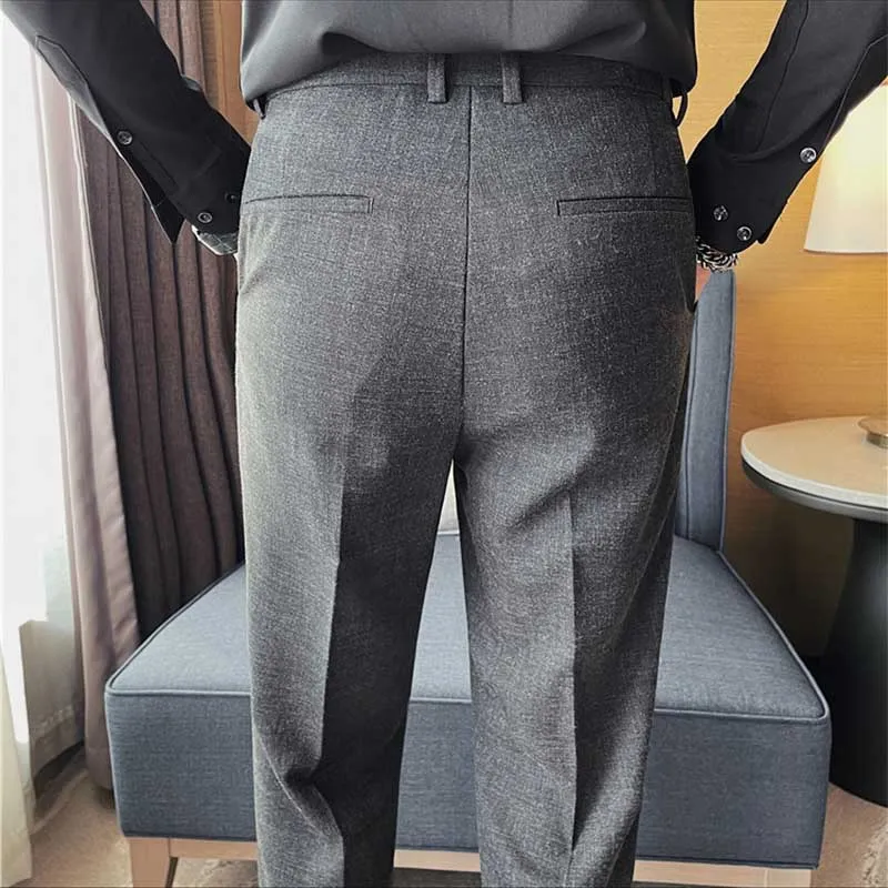 Men's Business British Casual Slim Suit Trousers