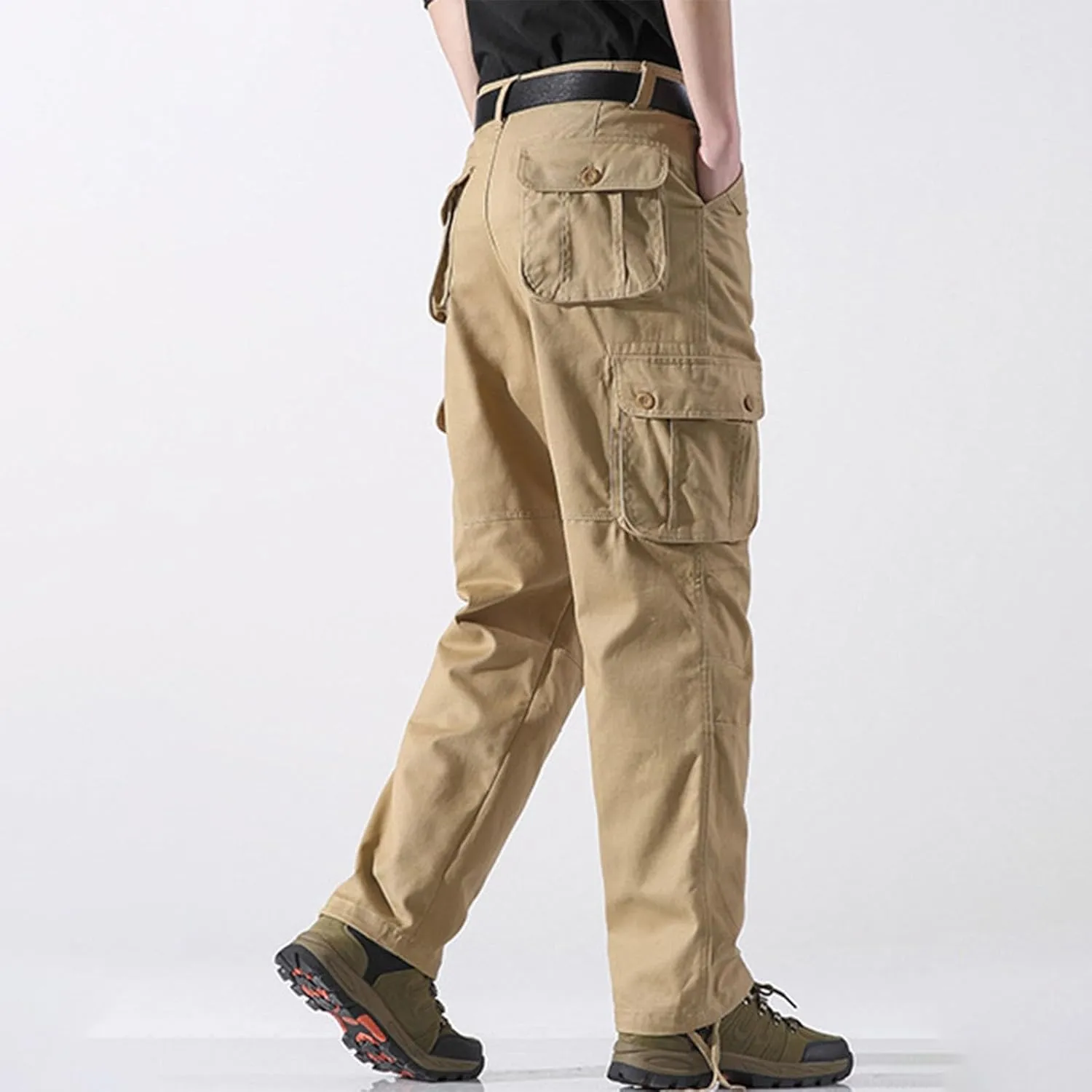 Mens Cargo Pant Drying Casual Pants Multi Pocket Outdoor Sports Hiking Loose Workout Joggers Stretch Sweatpants Mens
