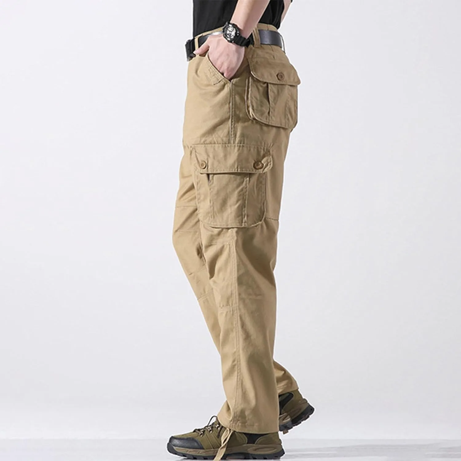 Mens Cargo Pant Drying Casual Pants Multi Pocket Outdoor Sports Hiking Loose Workout Joggers Stretch Sweatpants Mens