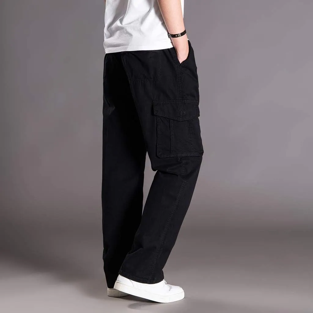 Mens Cargo Pants Baggy Ripstop Utility Work Kiking Pants Fashion Outdoor Sweatpants with Multiple Pockets