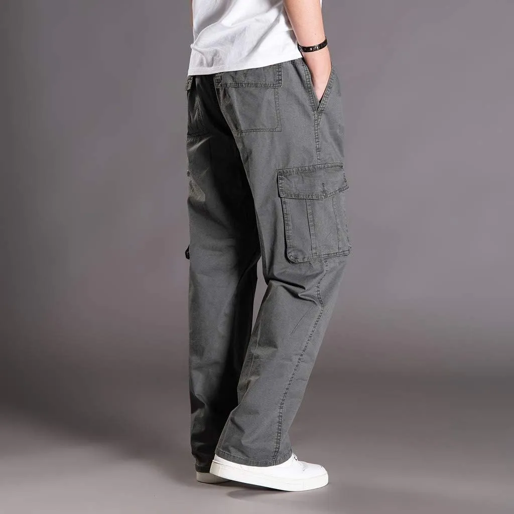 Mens Cargo Pants Baggy Ripstop Utility Work Kiking Pants Fashion Outdoor Sweatpants with Multiple Pockets
