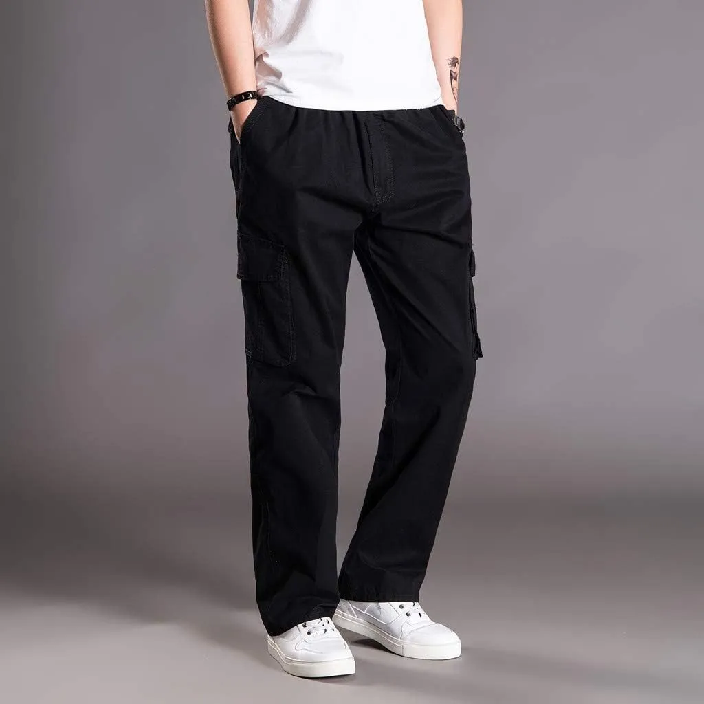 Mens Cargo Pants Baggy Ripstop Utility Work Kiking Pants Fashion Outdoor Sweatpants with Multiple Pockets