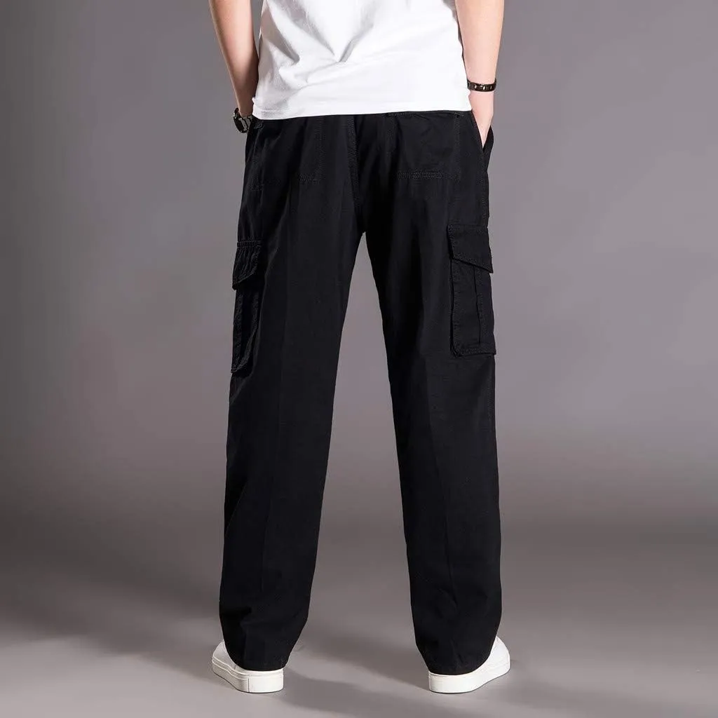 Mens Cargo Pants Baggy Ripstop Utility Work Kiking Pants Fashion Outdoor Sweatpants with Multiple Pockets