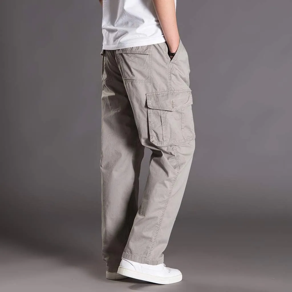 Mens Cargo Pants Baggy Ripstop Utility Work Kiking Pants Fashion Outdoor Sweatpants with Multiple Pockets
