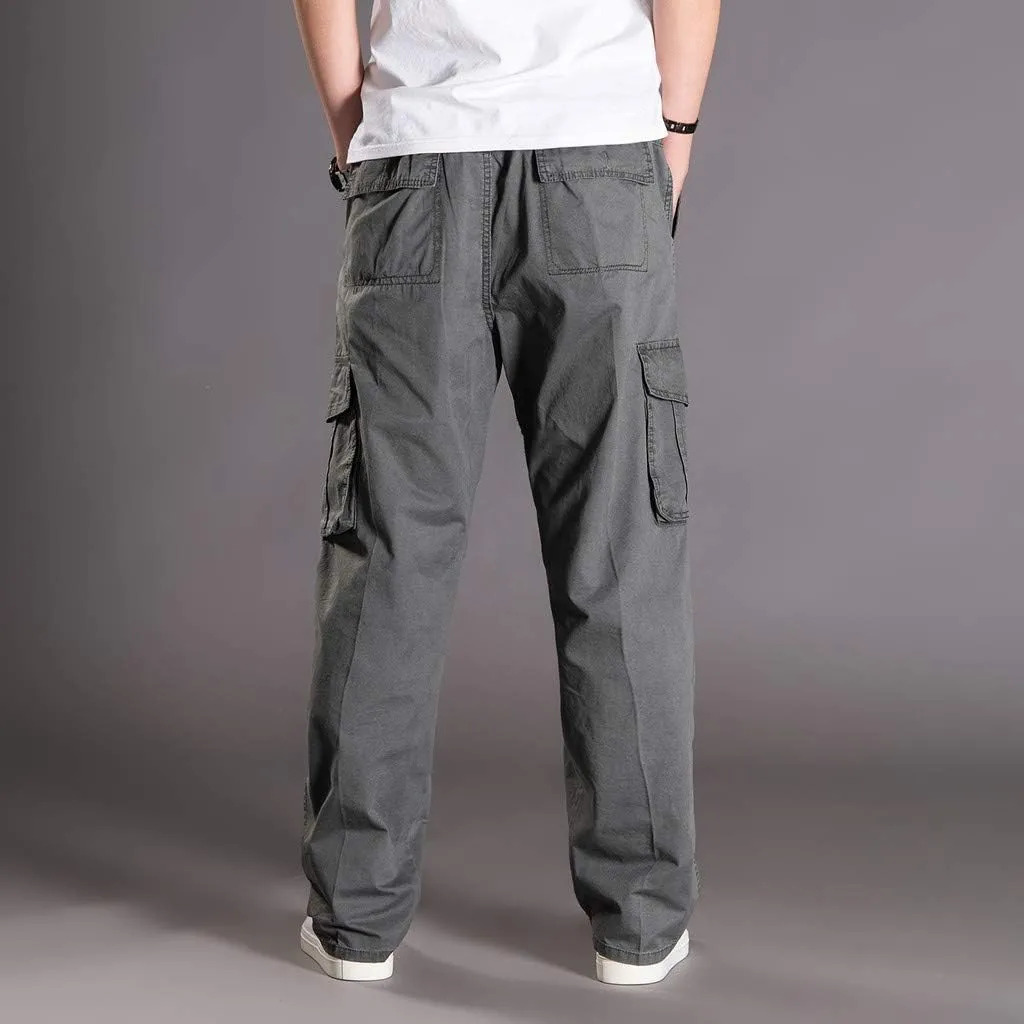 Mens Cargo Pants Baggy Ripstop Utility Work Kiking Pants Fashion Outdoor Sweatpants with Multiple Pockets