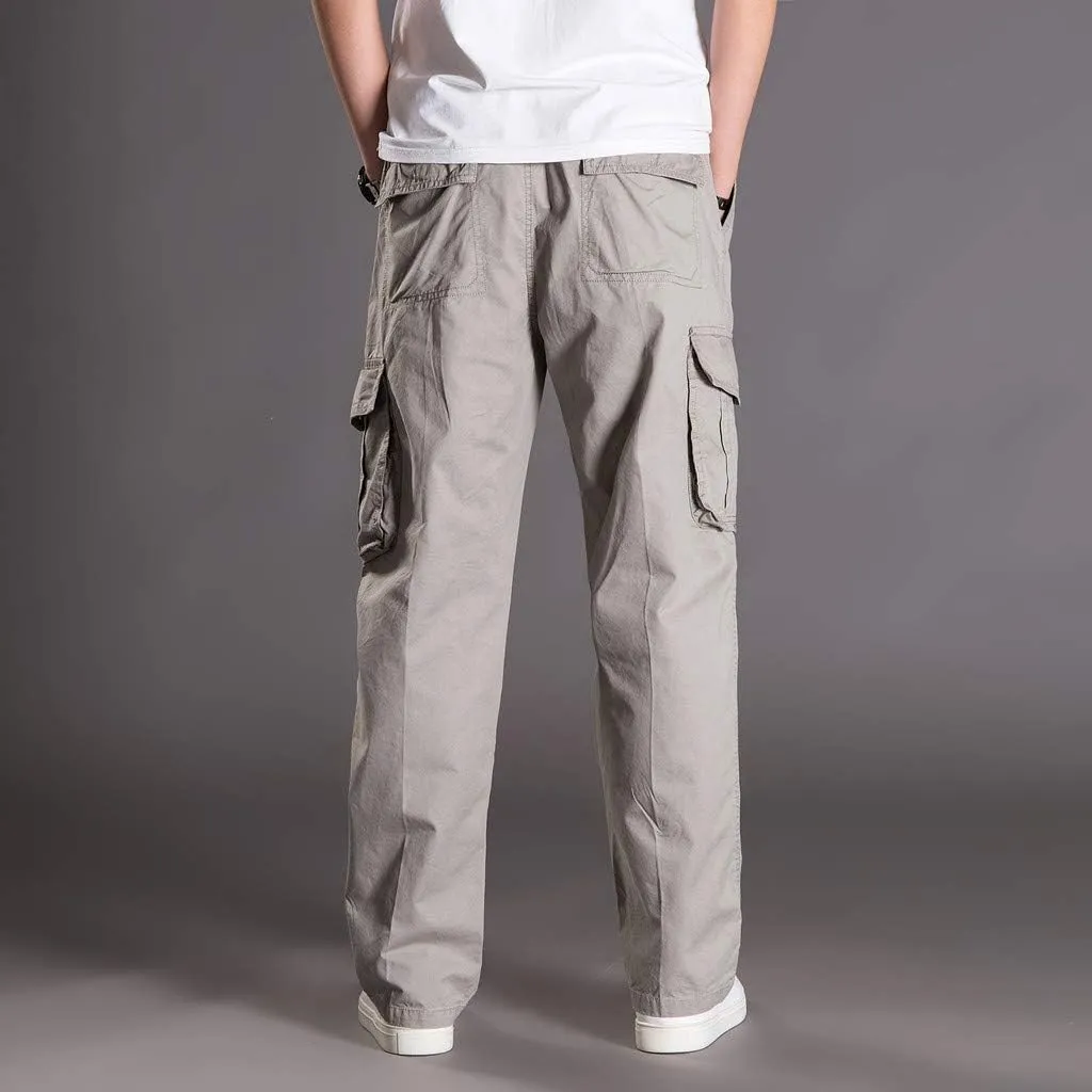 Mens Cargo Pants Baggy Ripstop Utility Work Kiking Pants Fashion Outdoor Sweatpants with Multiple Pockets