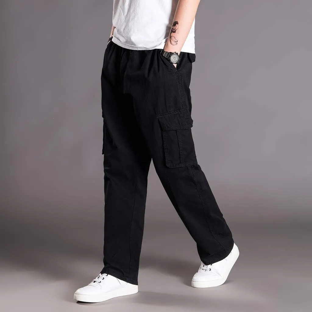 Mens Cargo Pants Baggy Ripstop Utility Work Kiking Pants Fashion Outdoor Sweatpants with Multiple Pockets