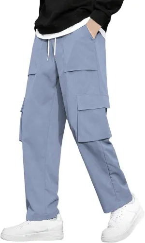 Men's Cargo Pants Casual Hiking Leggings Workout Lightweight Outdoor Work Joggers Sweatpants with Pockets