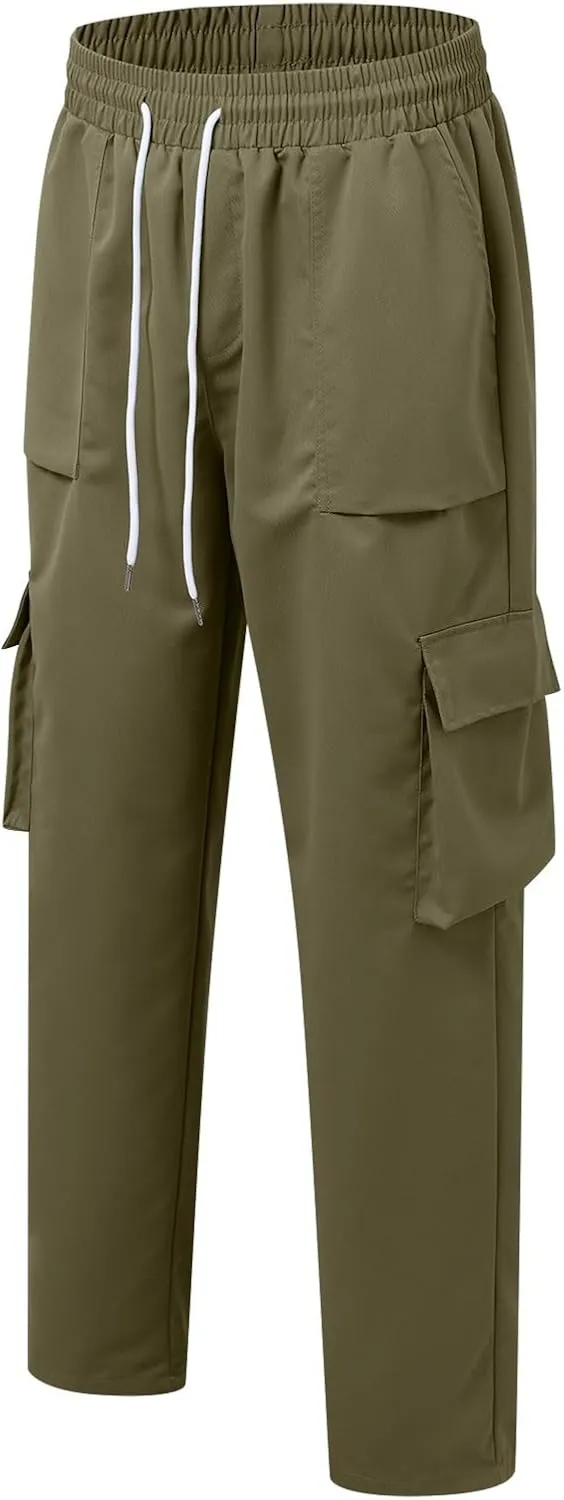 Men's Cargo Pants Casual Hiking Leggings Workout Lightweight Outdoor Work Joggers Sweatpants with Pockets
