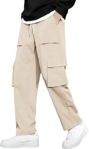 Men's Cargo Pants Casual Hiking Leggings Workout Lightweight Outdoor Work Joggers Sweatpants with Pockets
