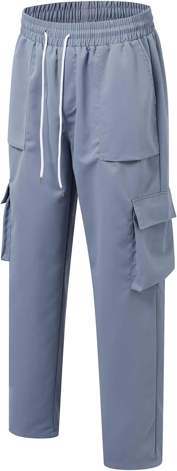Men's Cargo Pants Casual Hiking Leggings Workout Lightweight Outdoor Work Joggers Sweatpants with Pockets