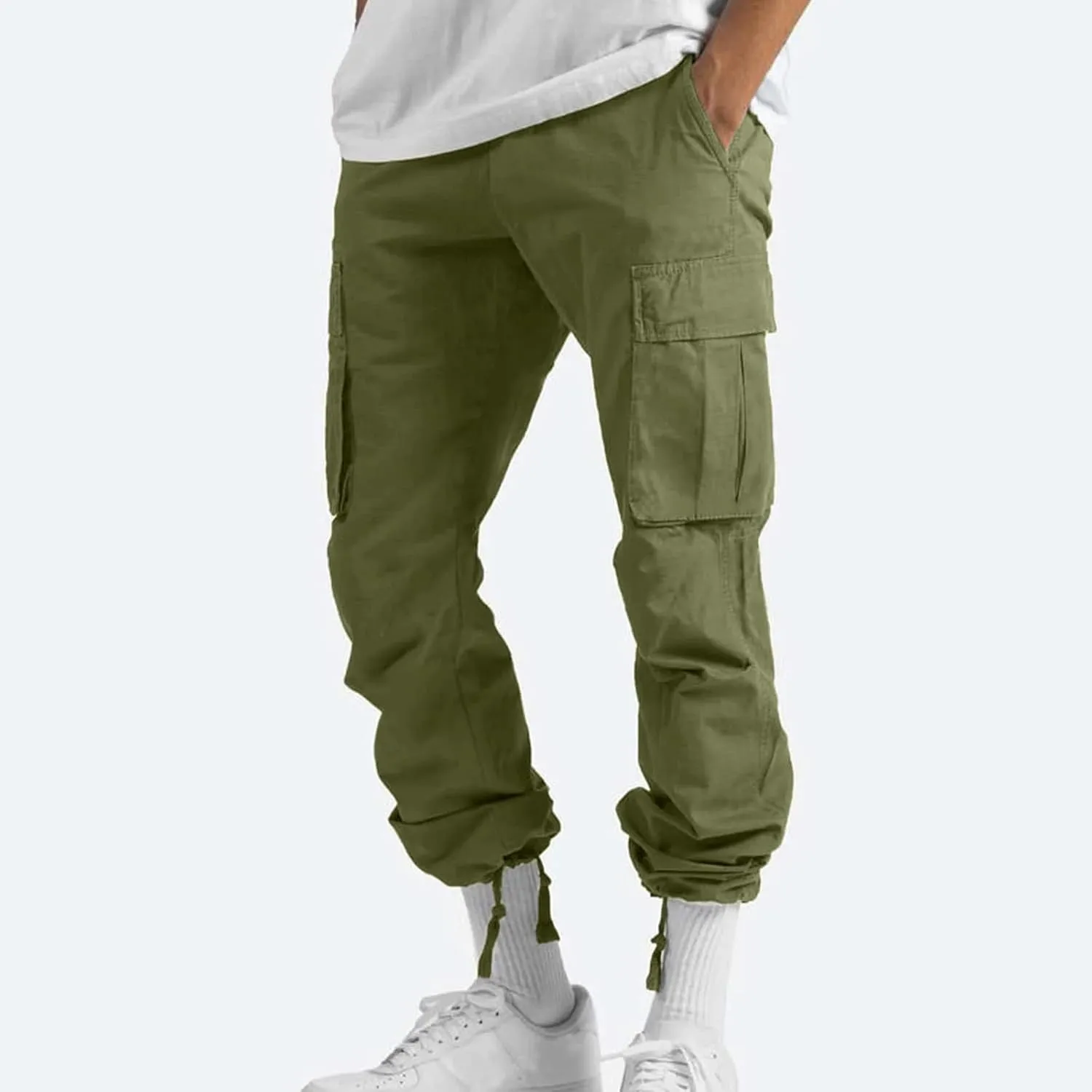 Mens Cargo Pants Casual Outdoor Hiking Pant for Men Tapered Streetwear Joggers with Pockets Athletic Sweatpants