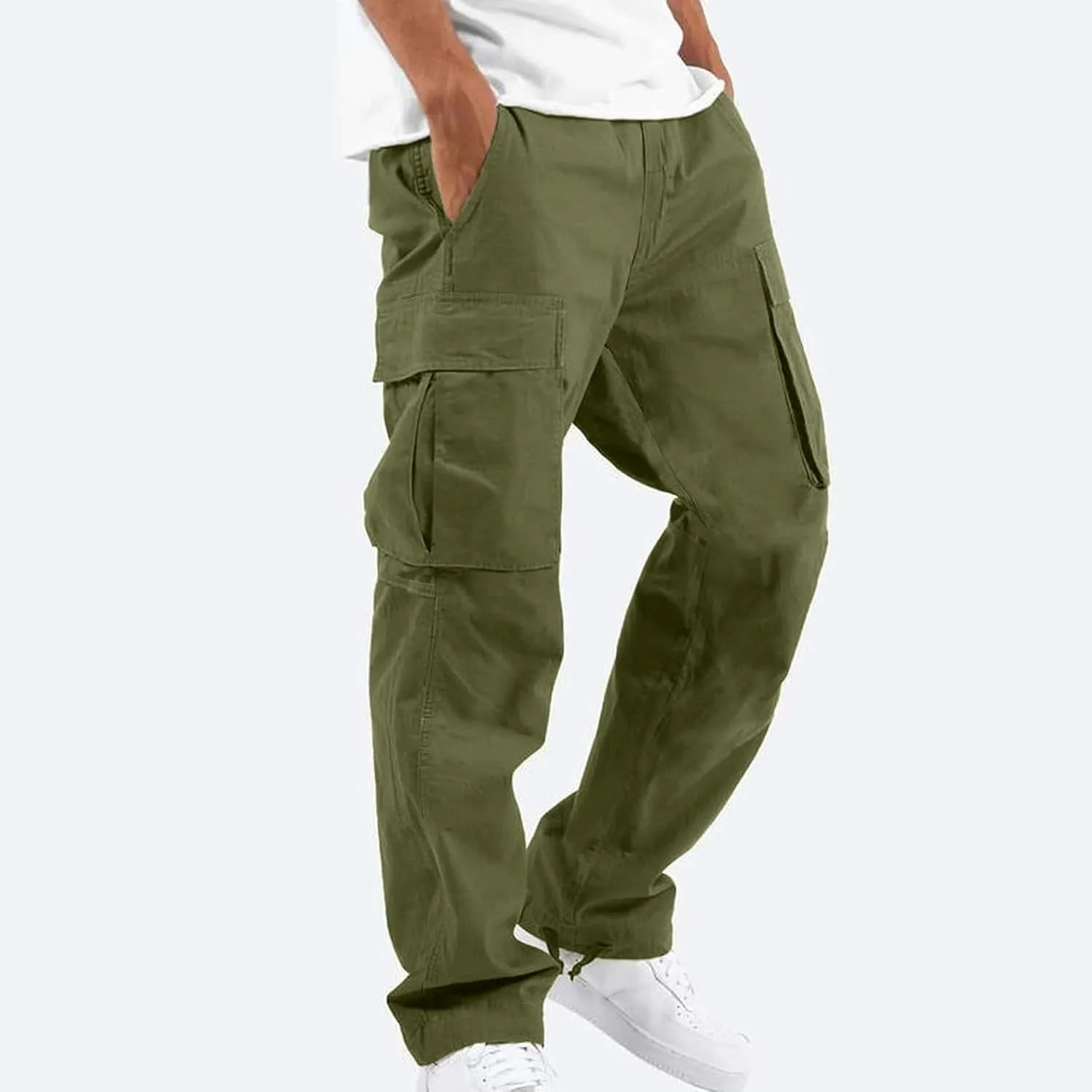 Mens Cargo Pants Casual Outdoor Hiking Pant for Men Tapered Streetwear Joggers with Pockets Athletic Sweatpants