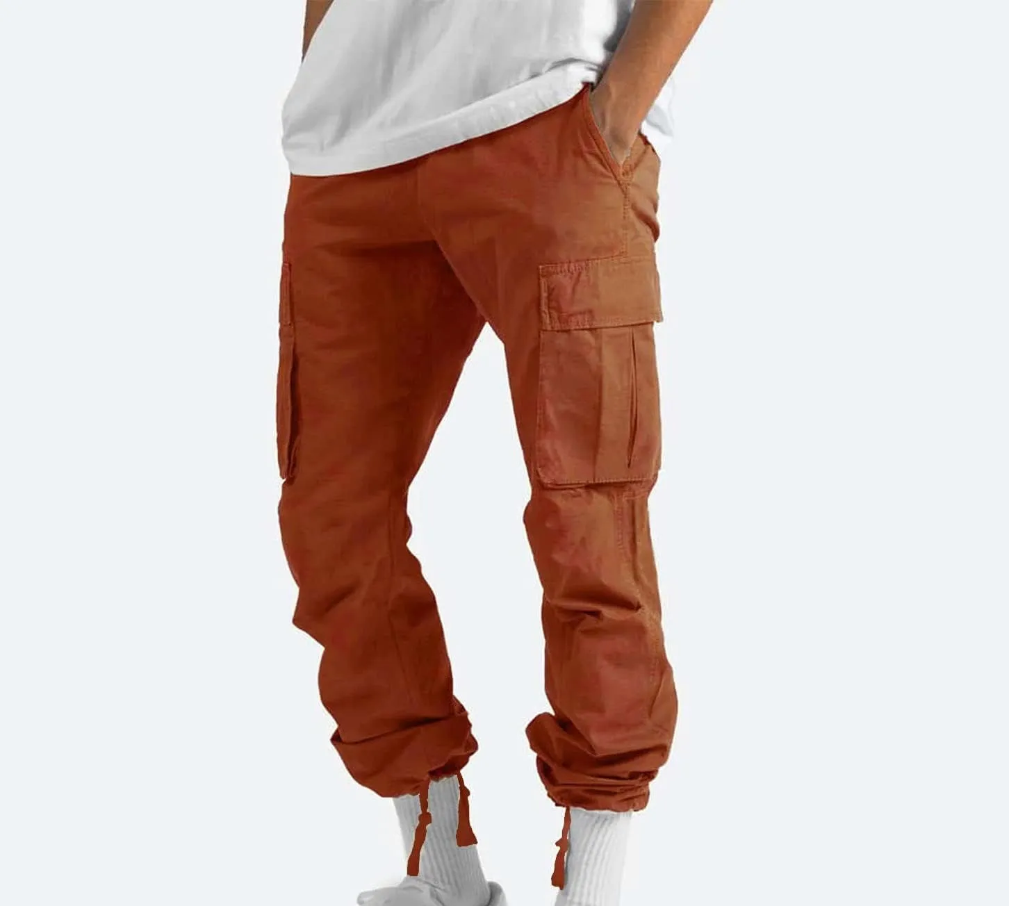 Mens Cargo Pants Ripstop Utility Straight Leg Joggers Pants Relaxed Fit Outdoor Trousers with Multi Pockets