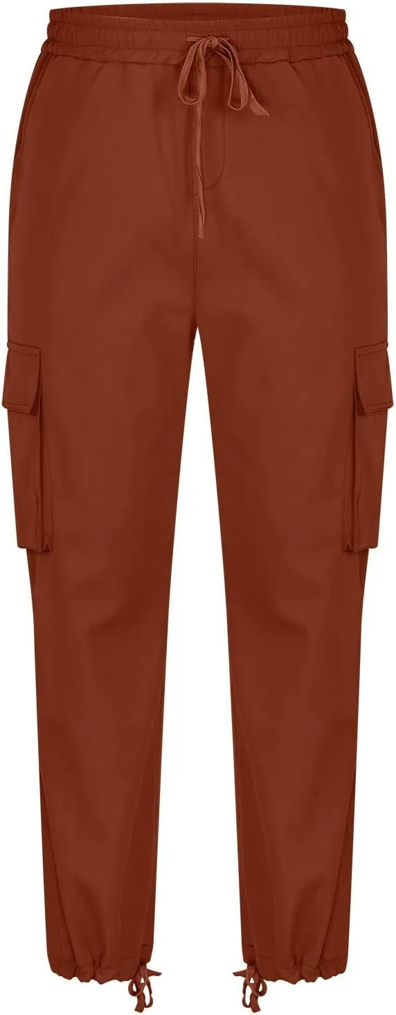 Mens Cargo Pants Ripstop Utility Straight Leg Joggers Pants Relaxed Fit Outdoor Trousers with Multi Pockets