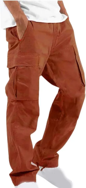 Mens Cargo Pants Ripstop Utility Straight Leg Joggers Pants Relaxed Fit Outdoor Trousers with Multi Pockets