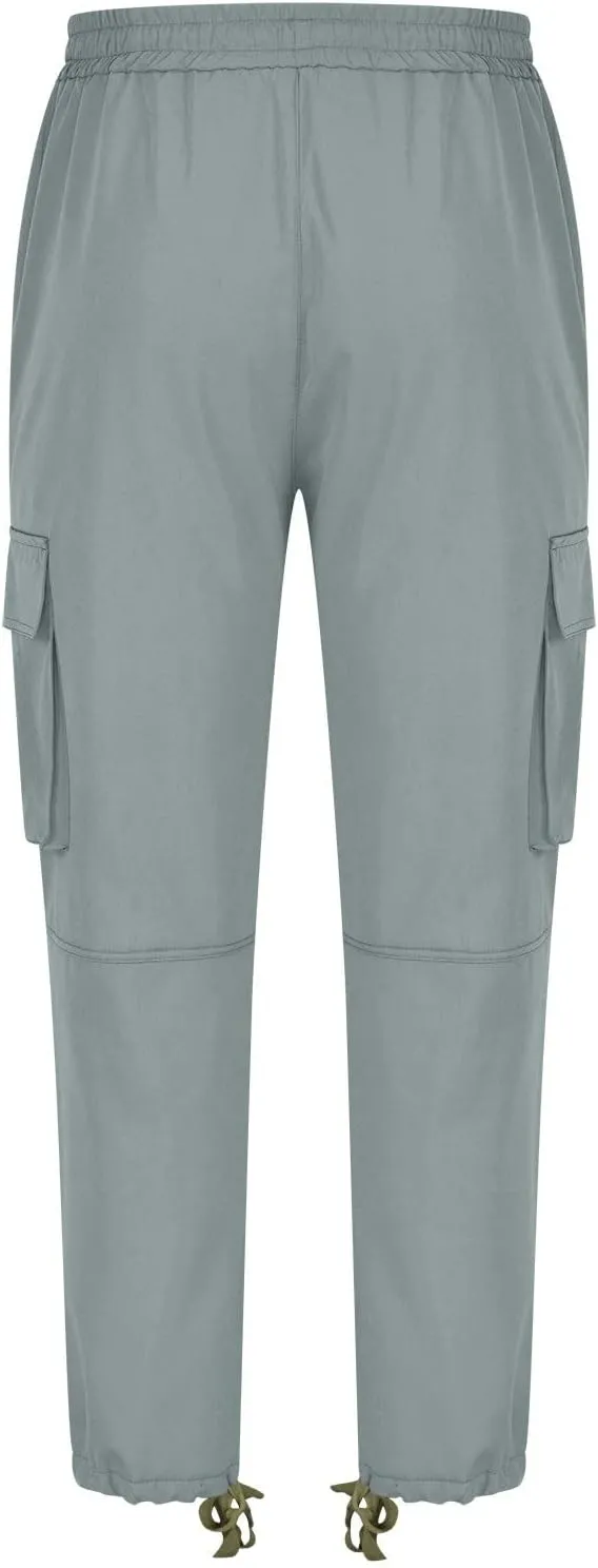 Mens Cargo Pants Ripstop Utility Straight Leg Joggers Pants Relaxed Fit Outdoor Trousers with Multi Pockets