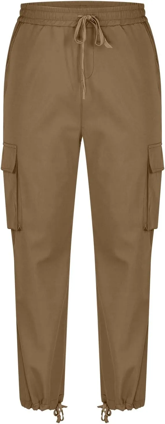 Mens Cargo Pants Ripstop Utility Straight Leg Joggers Pants Relaxed Fit Outdoor Trousers with Multi Pockets