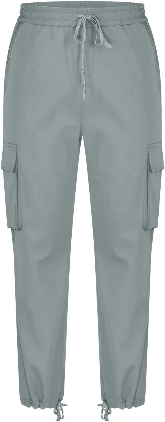 Mens Cargo Pants Ripstop Utility Straight Leg Joggers Pants Relaxed Fit Outdoor Trousers with Multi Pockets