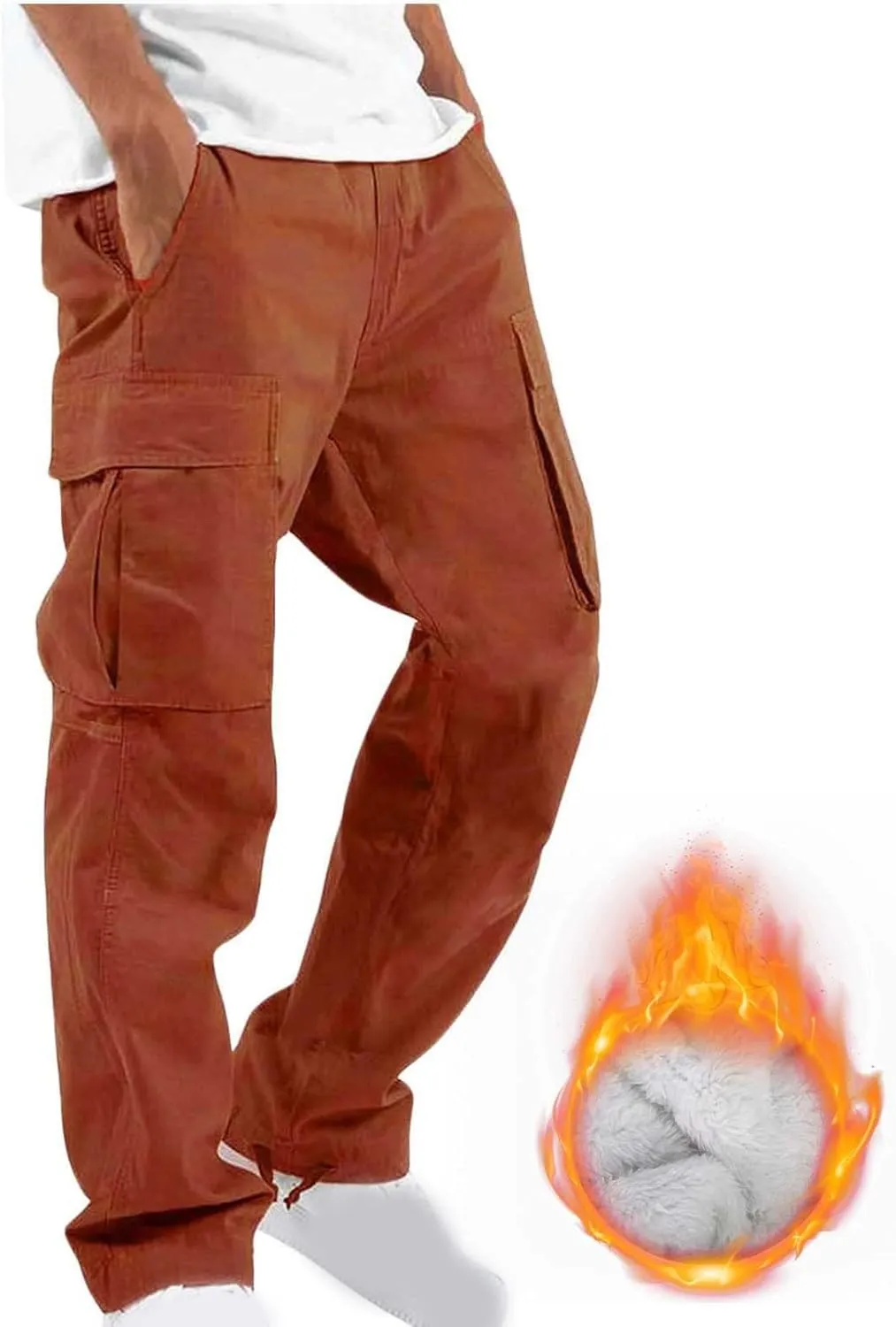 Mens Cargo Pants Ripstop Utility Straight Leg Joggers Pants Relaxed Fit Outdoor Trousers with Multi Pockets