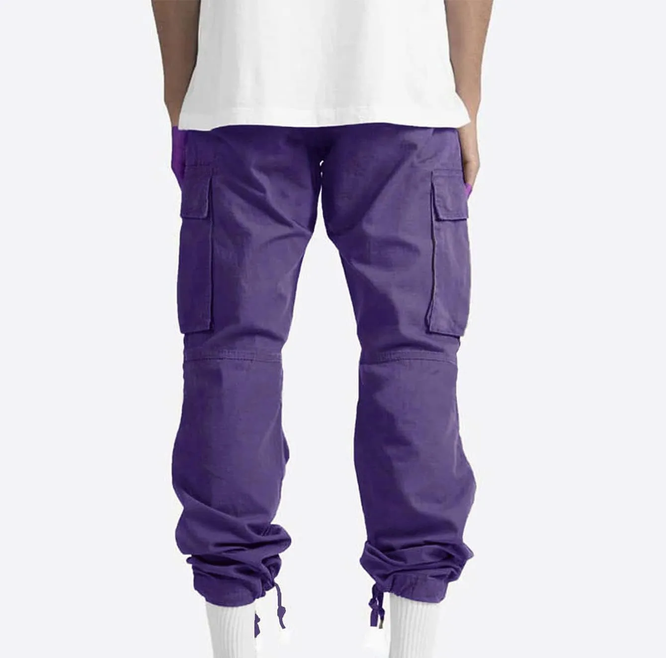Mens Cargo Pants Ripstop Utility Straight Leg Joggers Pants Relaxed Fit Outdoor Trousers with Multi Pockets