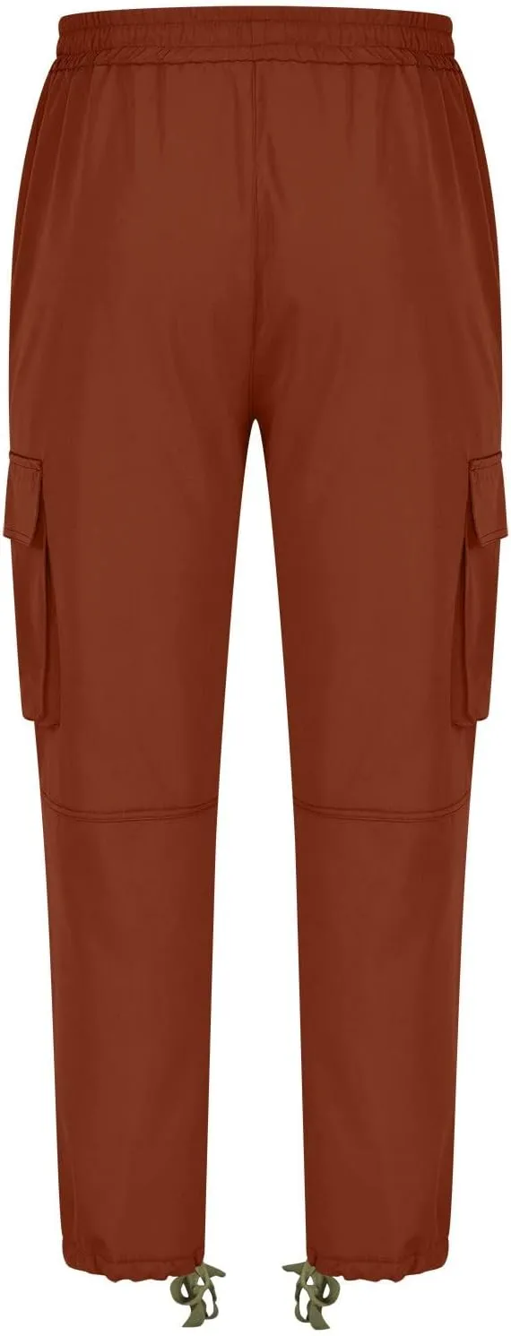 Mens Cargo Pants Ripstop Utility Straight Leg Joggers Pants Relaxed Fit Outdoor Trousers with Multi Pockets