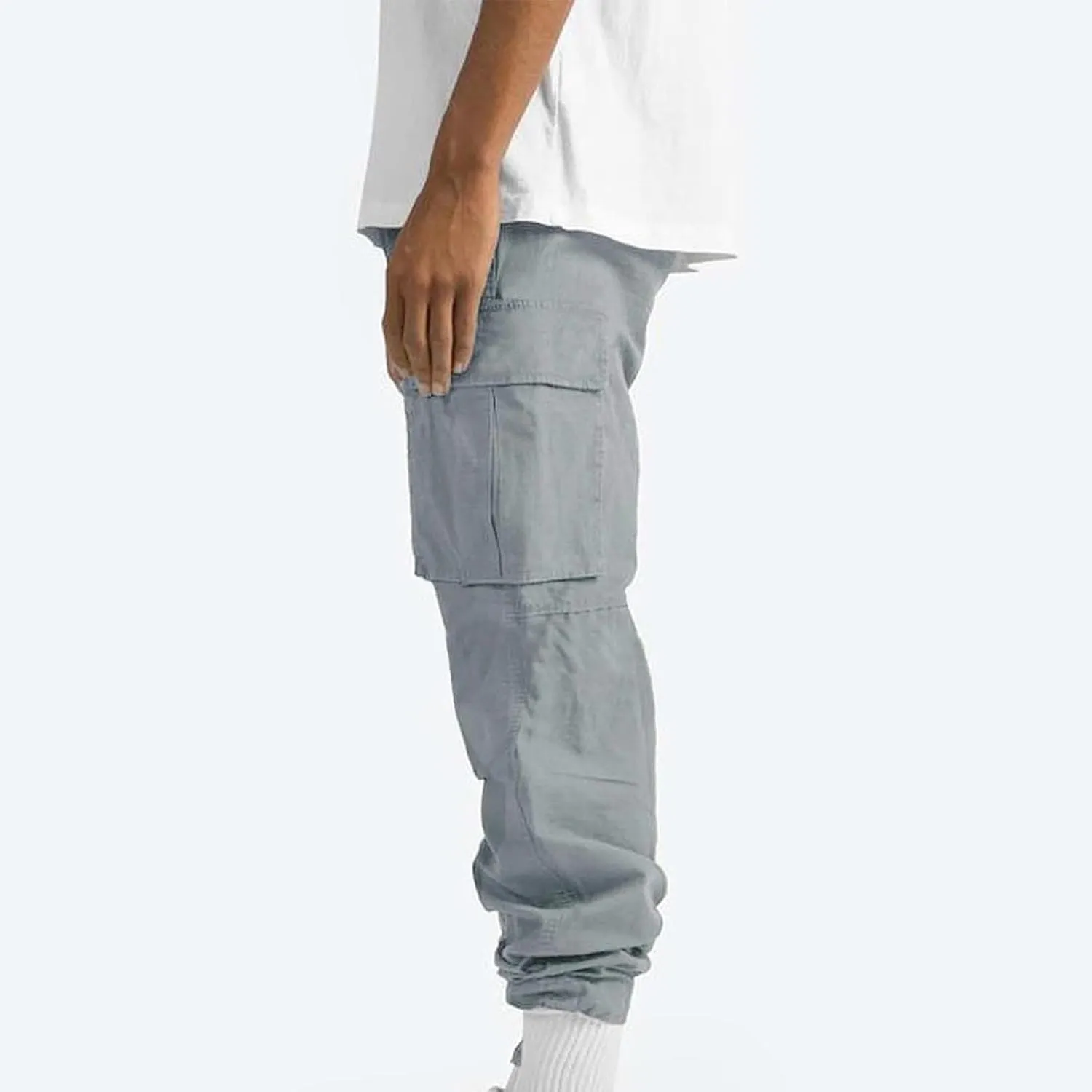Mens Cargo Pants Ripstop Utility Straight Leg Joggers Pants Relaxed Fit Outdoor Trousers with Multi Pockets