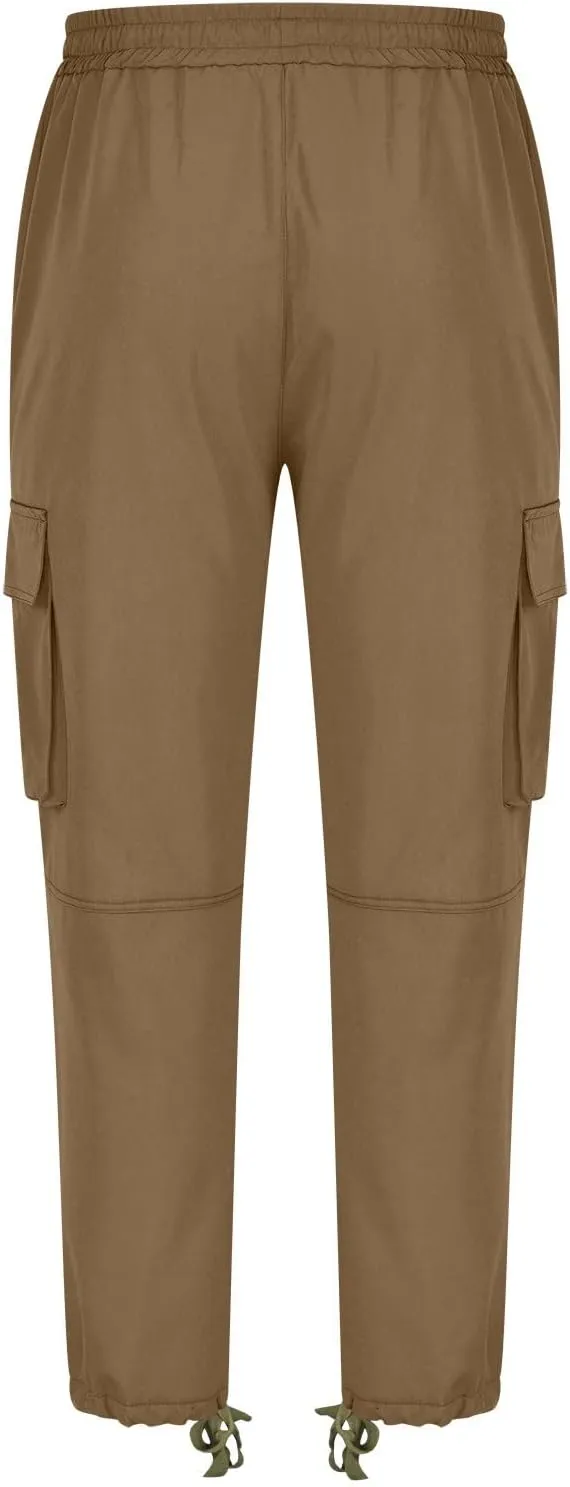 Mens Cargo Pants Ripstop Utility Straight Leg Joggers Pants Relaxed Fit Outdoor Trousers with Multi Pockets