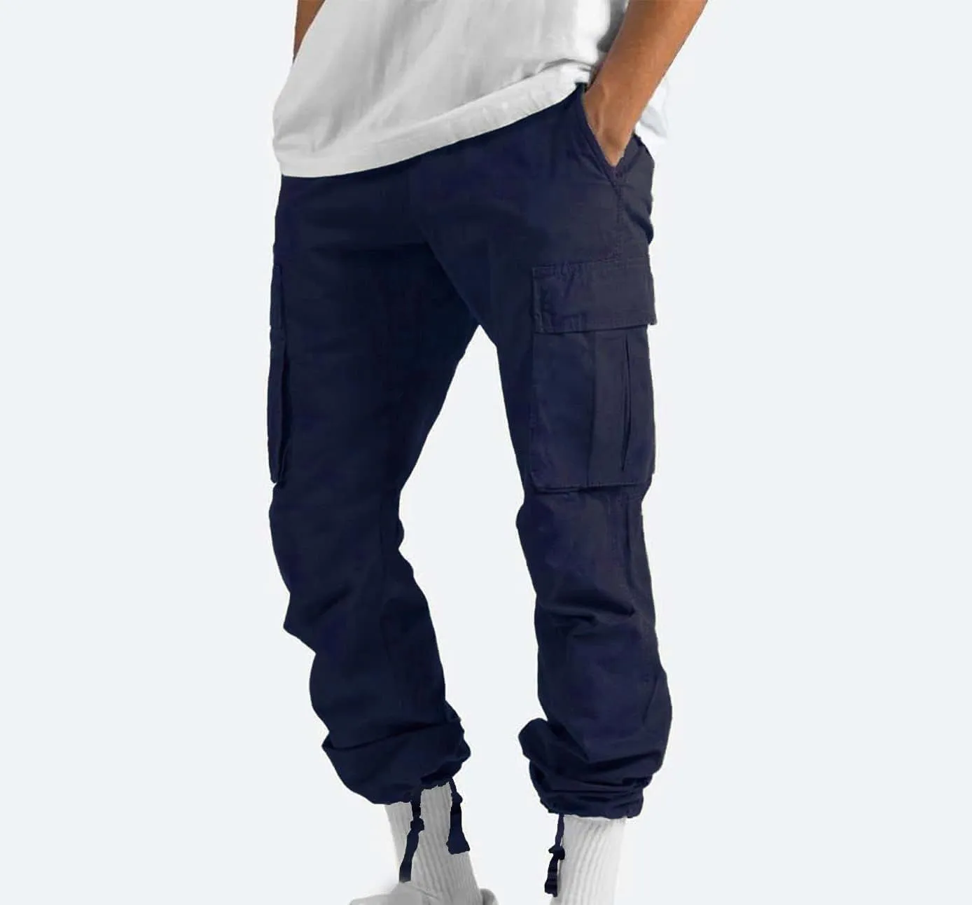 Mens Cargo Pants Ripstop Utility Straight Leg Joggers Pants Relaxed Fit Outdoor Trousers with Multi Pockets