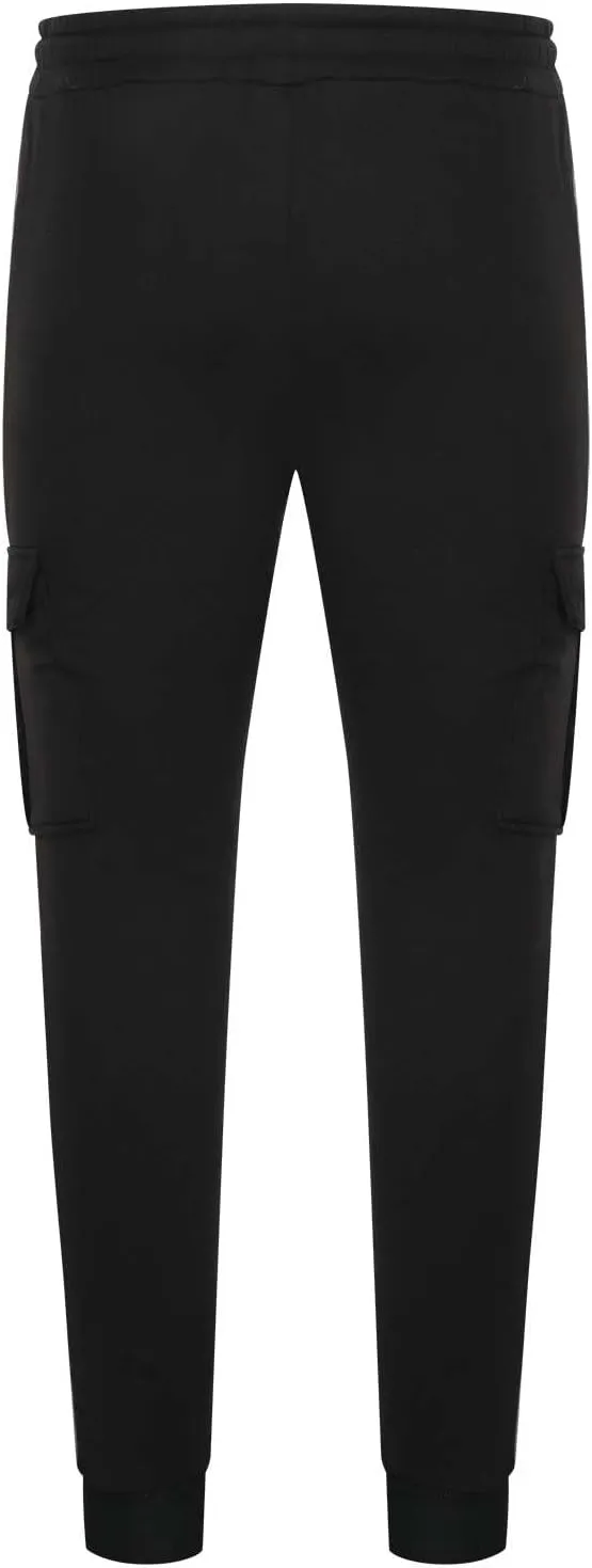 Mens Cargo Pants Skinny-Fit Drawstring Elastic Waist Multi Pockets Slacks Tapered Outdoor Fashion Utility Pants