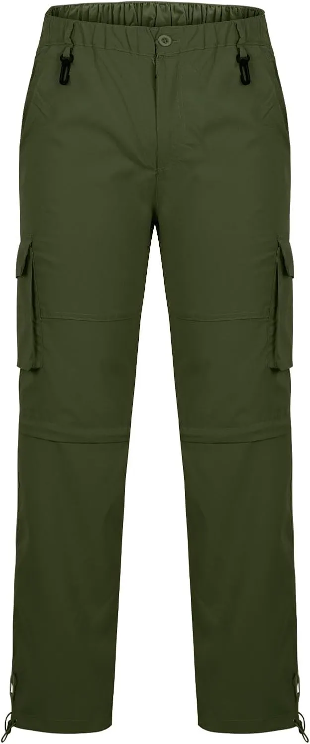 Mens Cargo Pants with Pockets Lounge Elastic High Waist Hiking Trousers Spring Fashion Baggy Straight Wide Leg Slacks