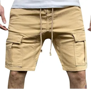 Mens Cargo Shorts Big and Tall Drawstring Shorts Stretchy Sweat Shorts Loose Fit Gym Shorts Summer Athletic Shorts
