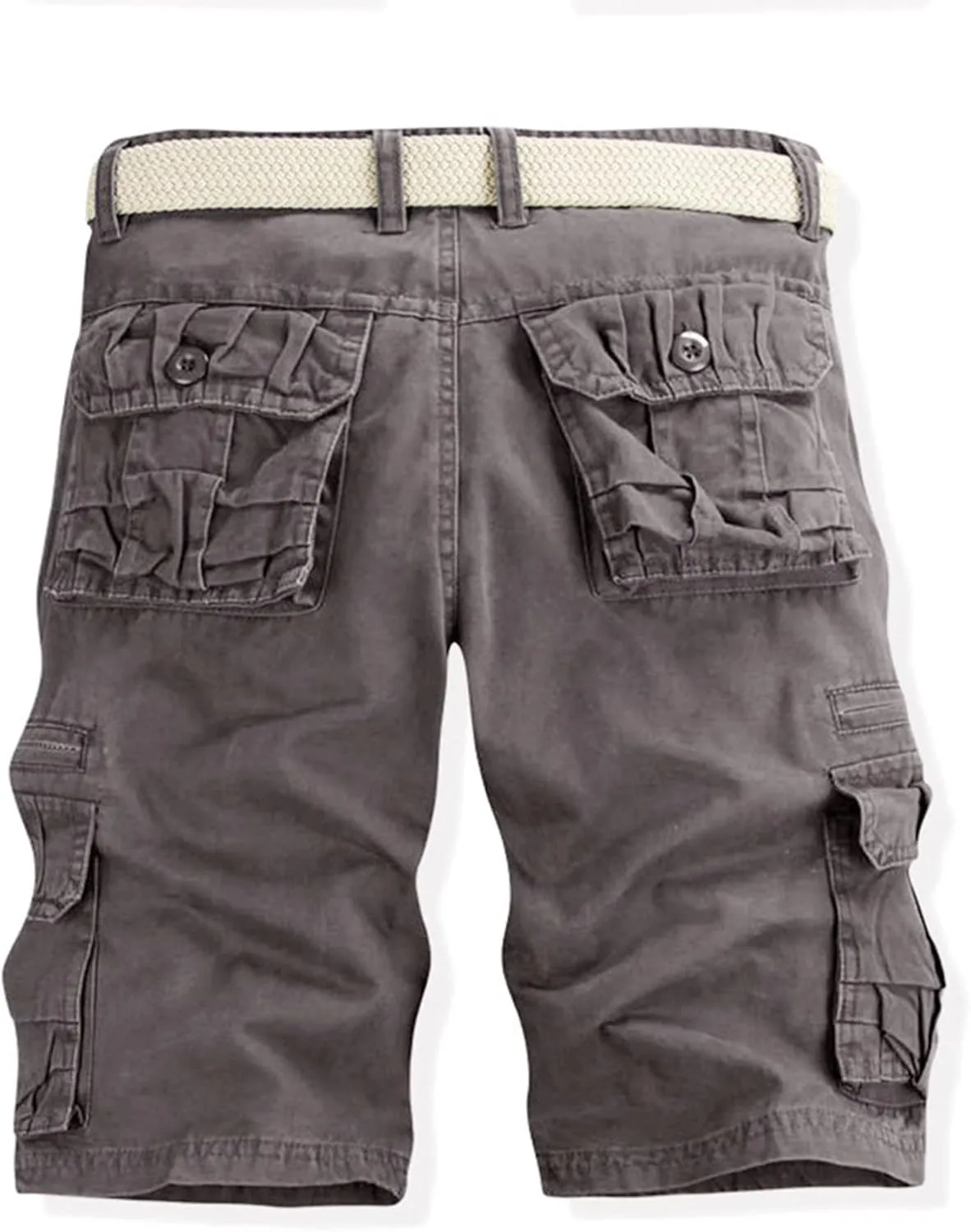 Mens Cargo Shorts Button Zip Athletic Shorts Casual Outdoor Workout Shorts Loose Fit Lightweight Jogger Shorts