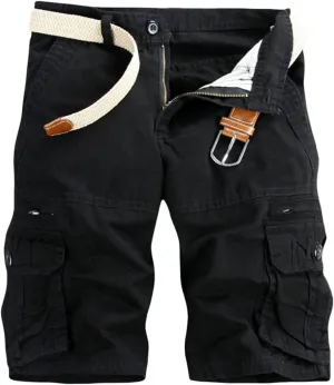 Mens Cargo Shorts Button Zip Athletic Shorts Casual Outdoor Workout Shorts Loose Fit Lightweight Jogger Shorts